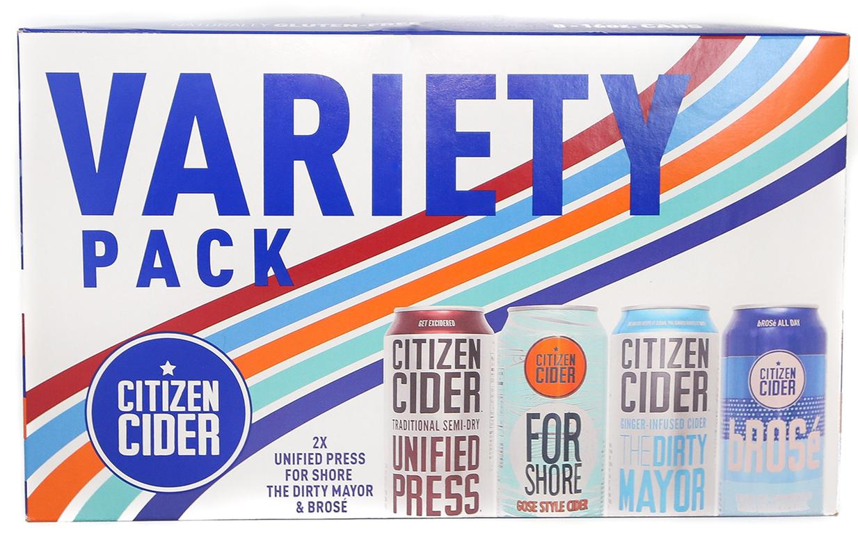 Citizen Cider bRose Variety 8-Pack Including: Unified Press, The Dirty Mayor,  For Shore and bRose 16 oz - Bottle Values