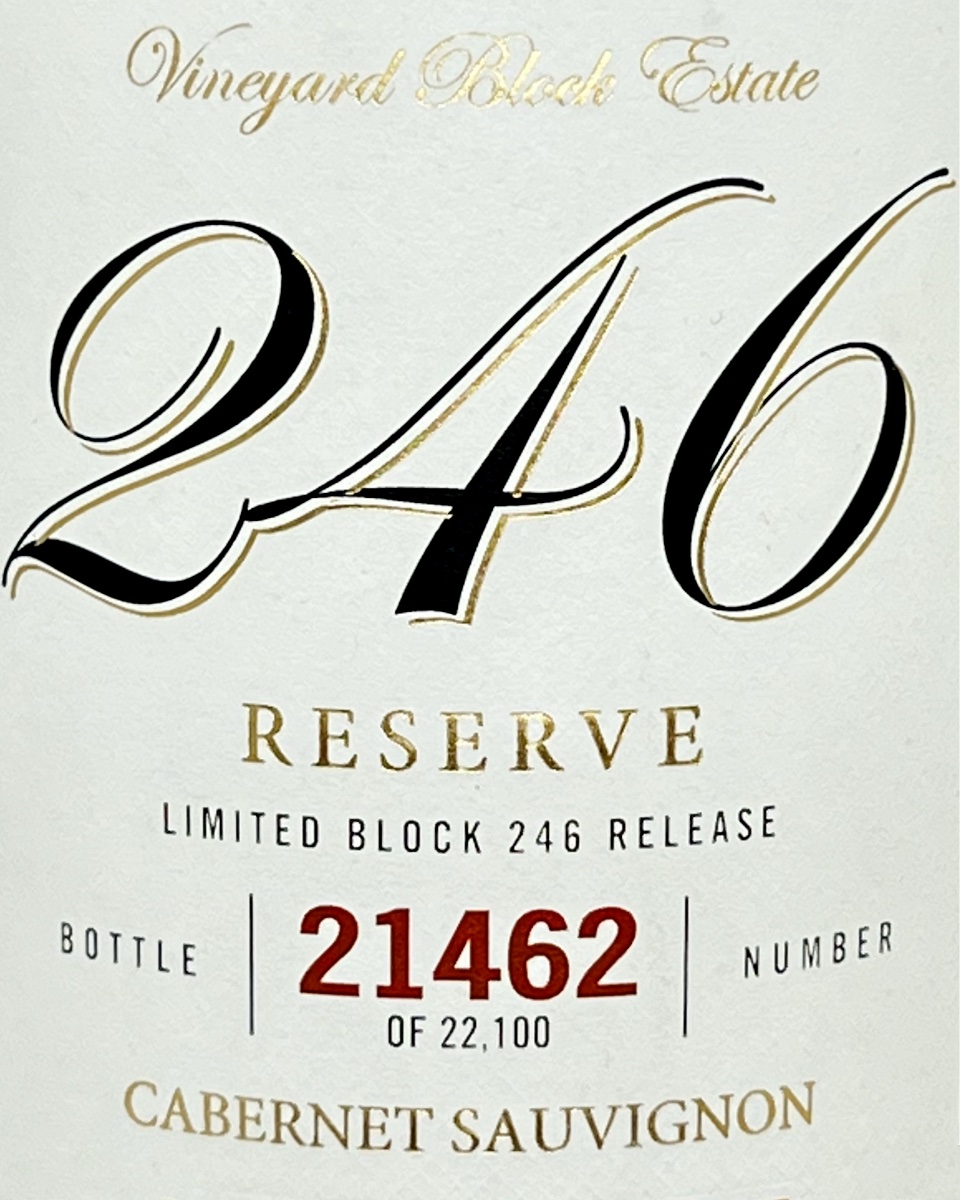 Vineyard Block Estate Block 246 Paso Robles Reserve 2018